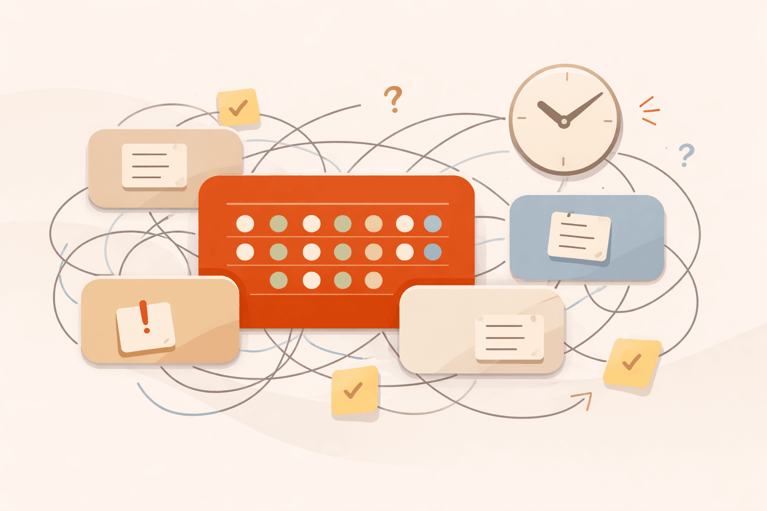 A calendar showing multiple overlapping recurring group events