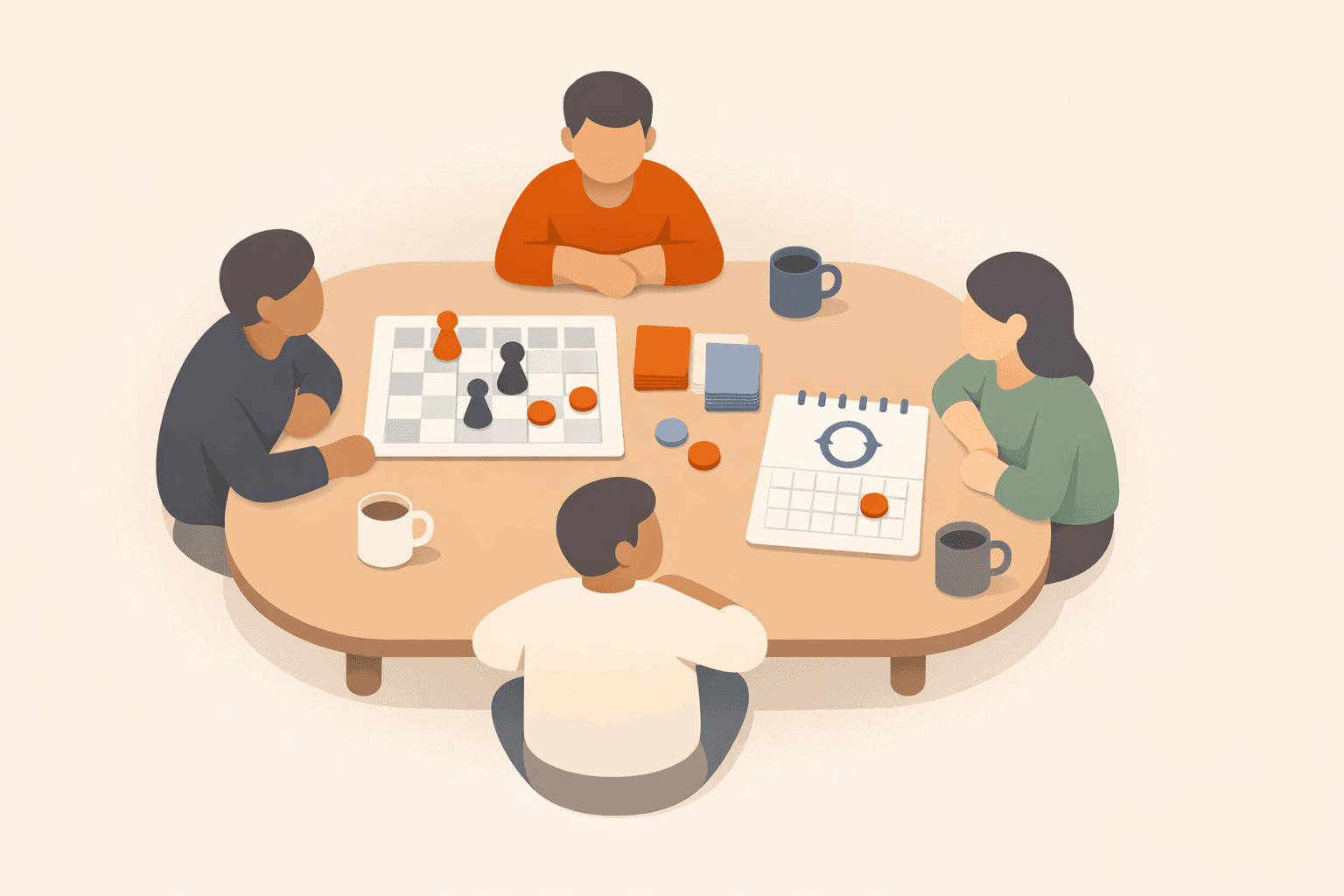 Recurring game night event card with confirmed attendee count